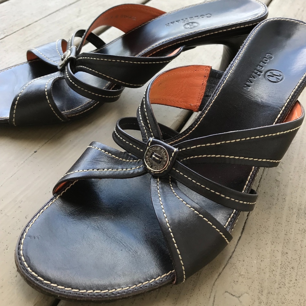 Brown Cole Haan Sandals with Kitten Heels EUC